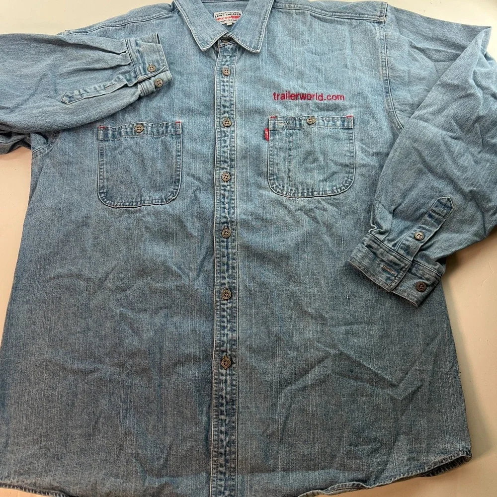 VTG Levis Men's Shirt Big E Sz XL‎ Blue Cotton Heavy Denim Tag - Levi's Sweater
